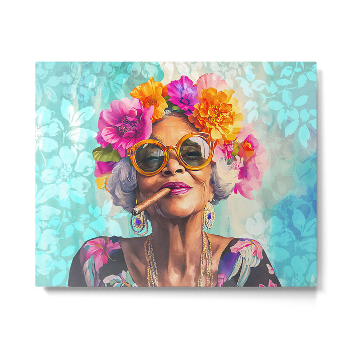 Joie De Vivre Ageless Style Flower Power Woman Portrait Metal Print Gallery Image 1