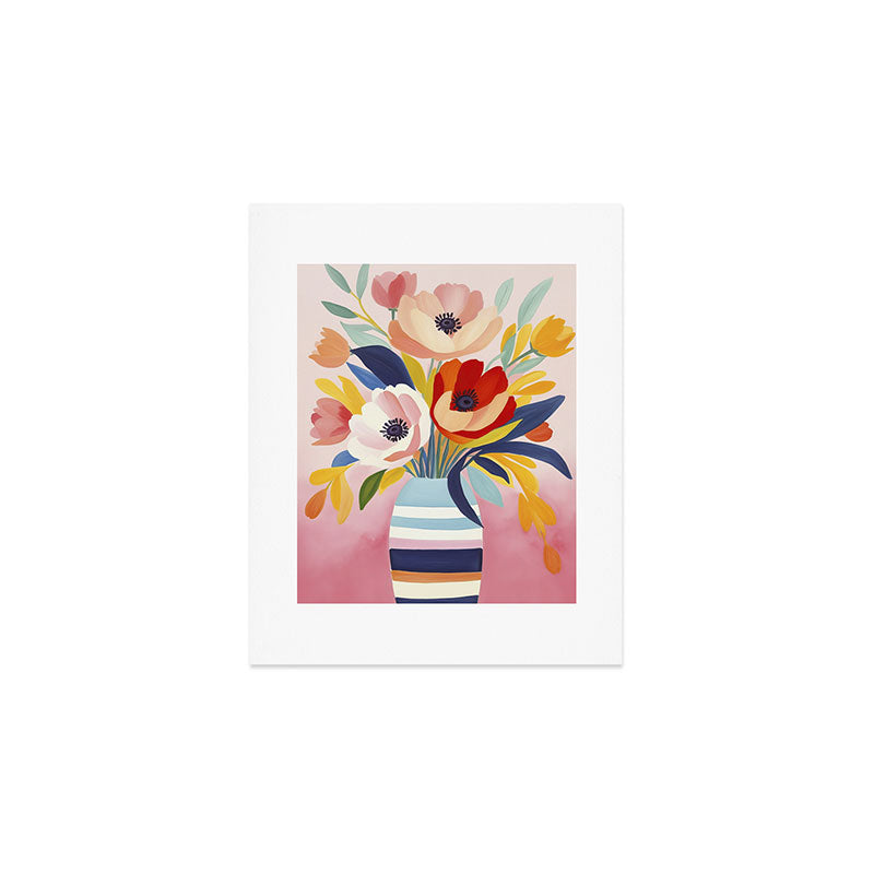 June Petals Happy Summer Bouquet Art Print Gallery Image 1
