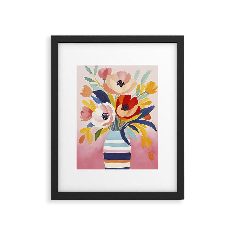June Petals Happy Summer Bouquet Framed Art Print Gallery Image 5