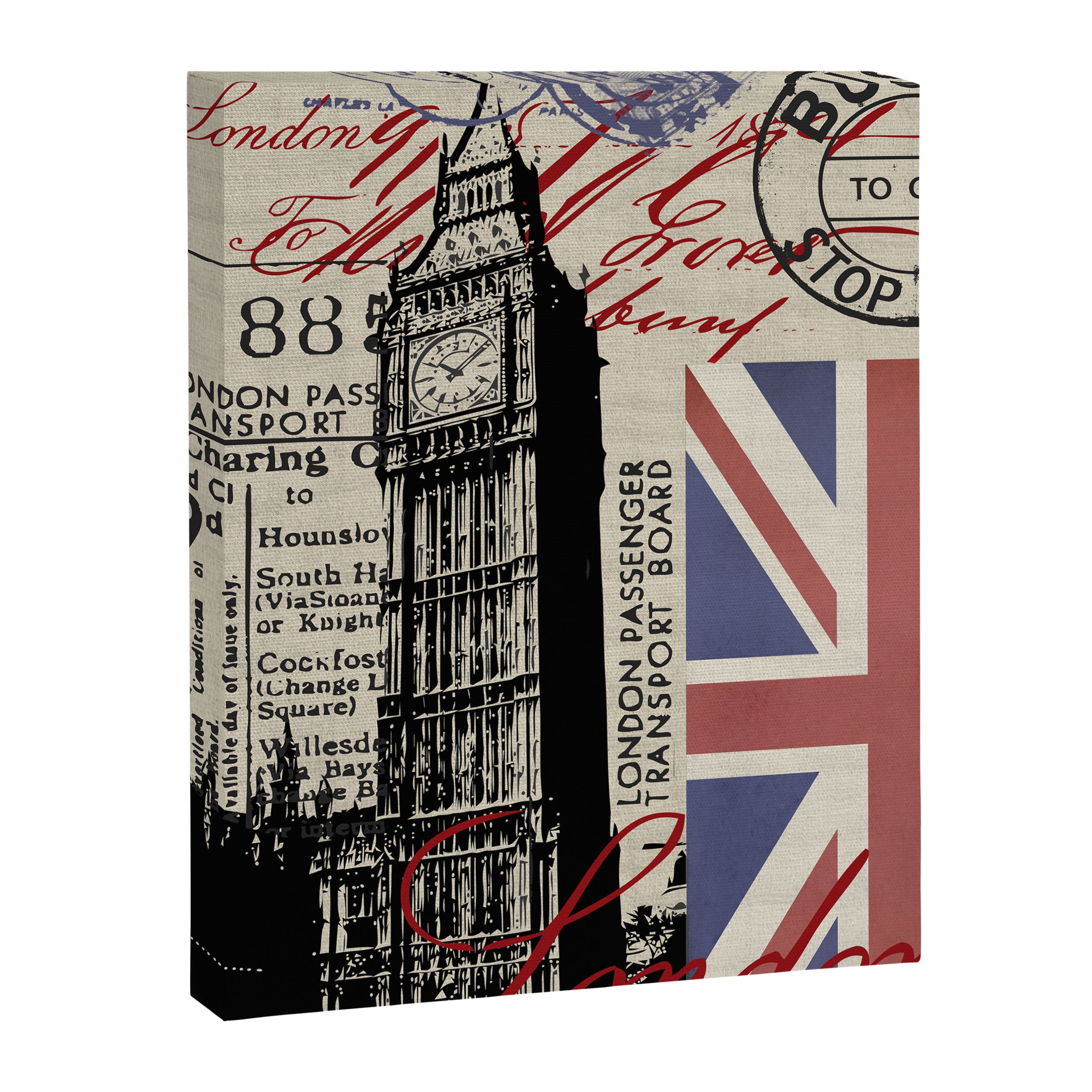 London Great Britain Big Ben Flag Collage Canvas Print Gallery Image 8