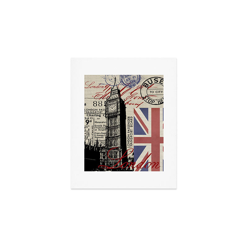 London Great Britain Big Ben Flag Collage Art Print Gallery Image 1