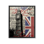 London Great Britain Big Ben Flag Collage Framed Canvas Print Gallery Image 8