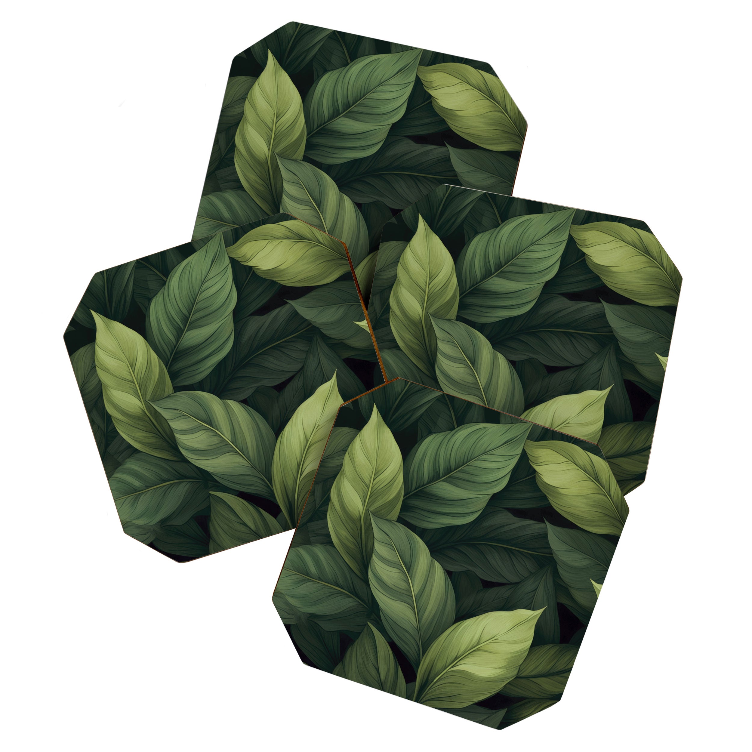 Lush Green Leaf Serenity Calm Garden Vibes Coaster Gallery Image 1