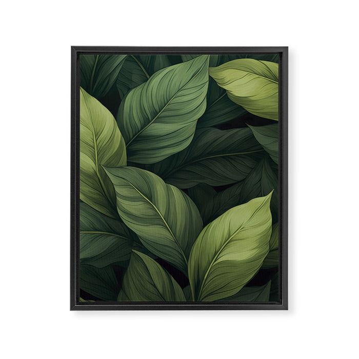 Lush Green Leaf Serenity Calm Garden Vibes Framed Canvas Print Gallery Image 1