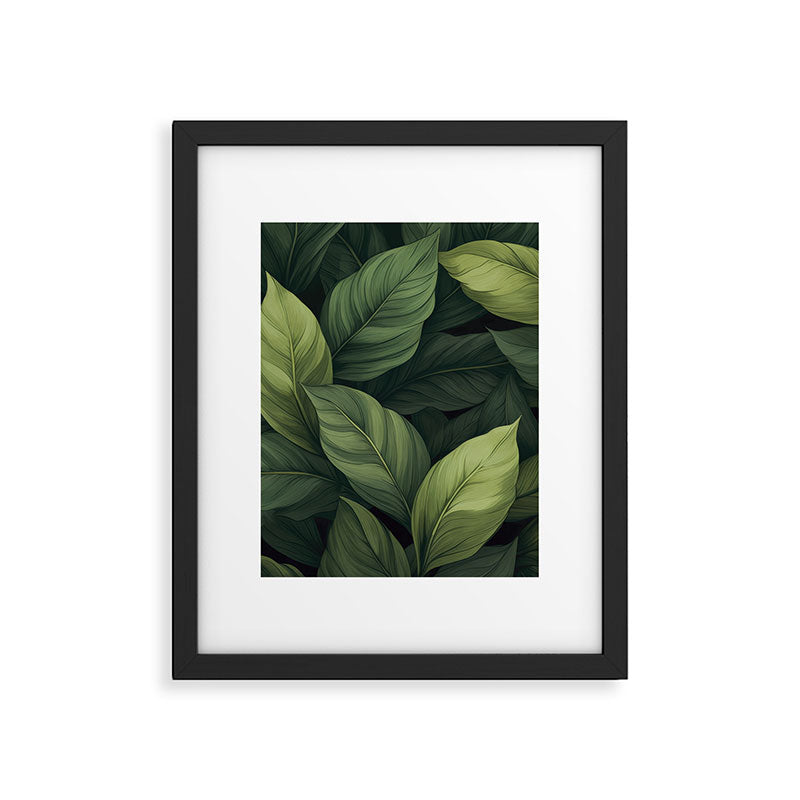 Lush Green Leaf Serenity Calm Garden Vibes Framed Art Print Gallery Image 5
