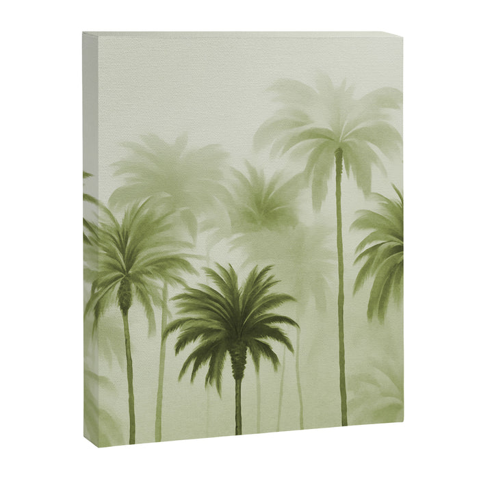 Lush Green Palm Grove Watercolor Art Canvas Print Gallery Image 1