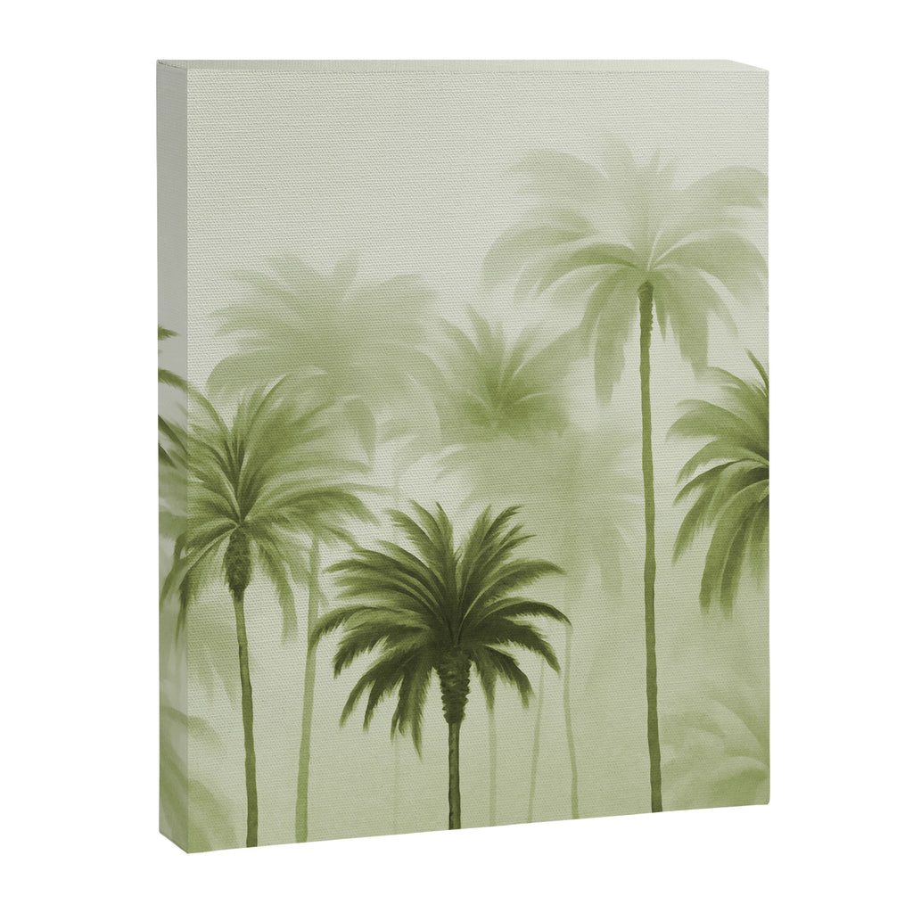 Lush Green Palm Grove Watercolor Art Canvas Print Gallery Image 6