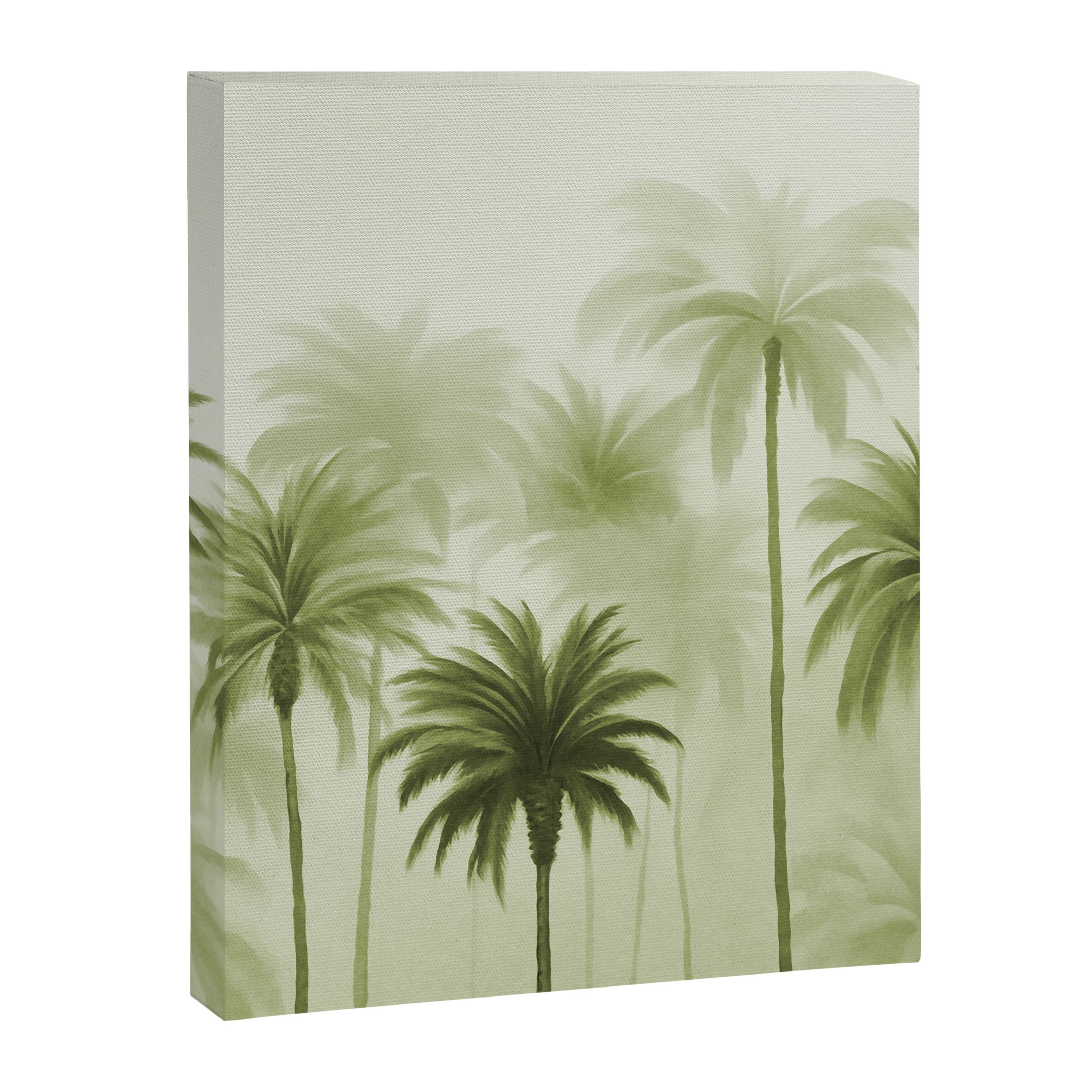 Lush Green Palm Grove Watercolor Art Canvas Print Gallery Image 6