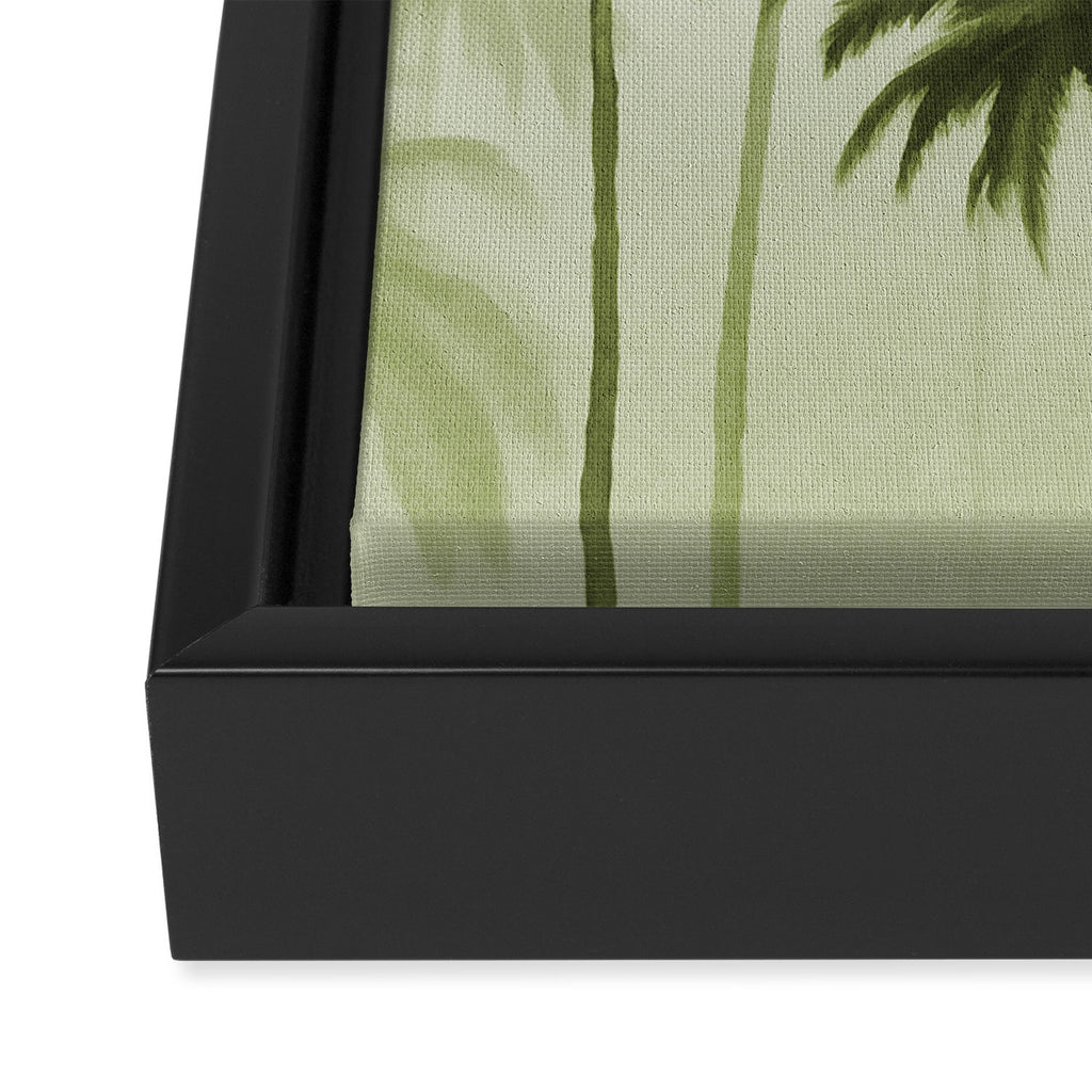 Lush Green Palm Grove Watercolor Art Framed Canvas Print Gallery Image 3