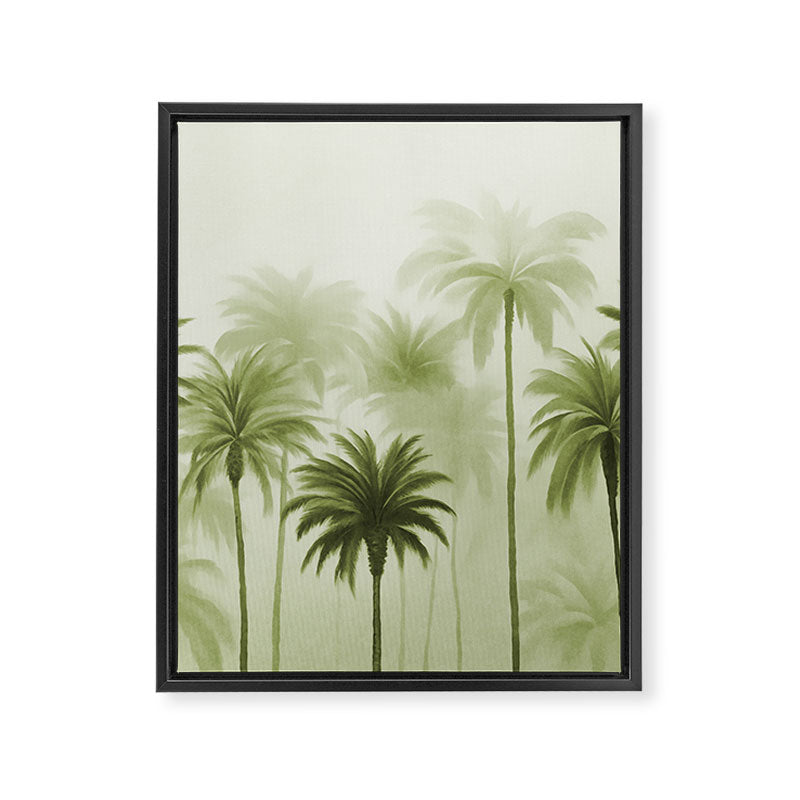 Lush Green Palm Grove Watercolor Art Framed Canvas Print Gallery Image 6