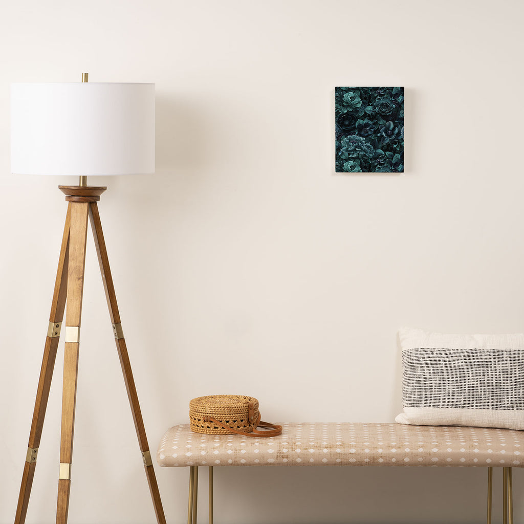 Lush Moody Flowers Baroque Teal Grandeur Canvas Print Gallery Image 2