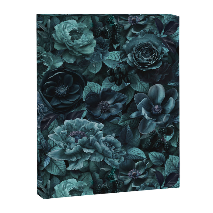 Lush Moody Flowers Baroque Teal Grandeur Canvas Print Gallery Image 1