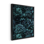 Lush Moody Flowers Baroque Teal Grandeur Framed Canvas Print Gallery Image 2
