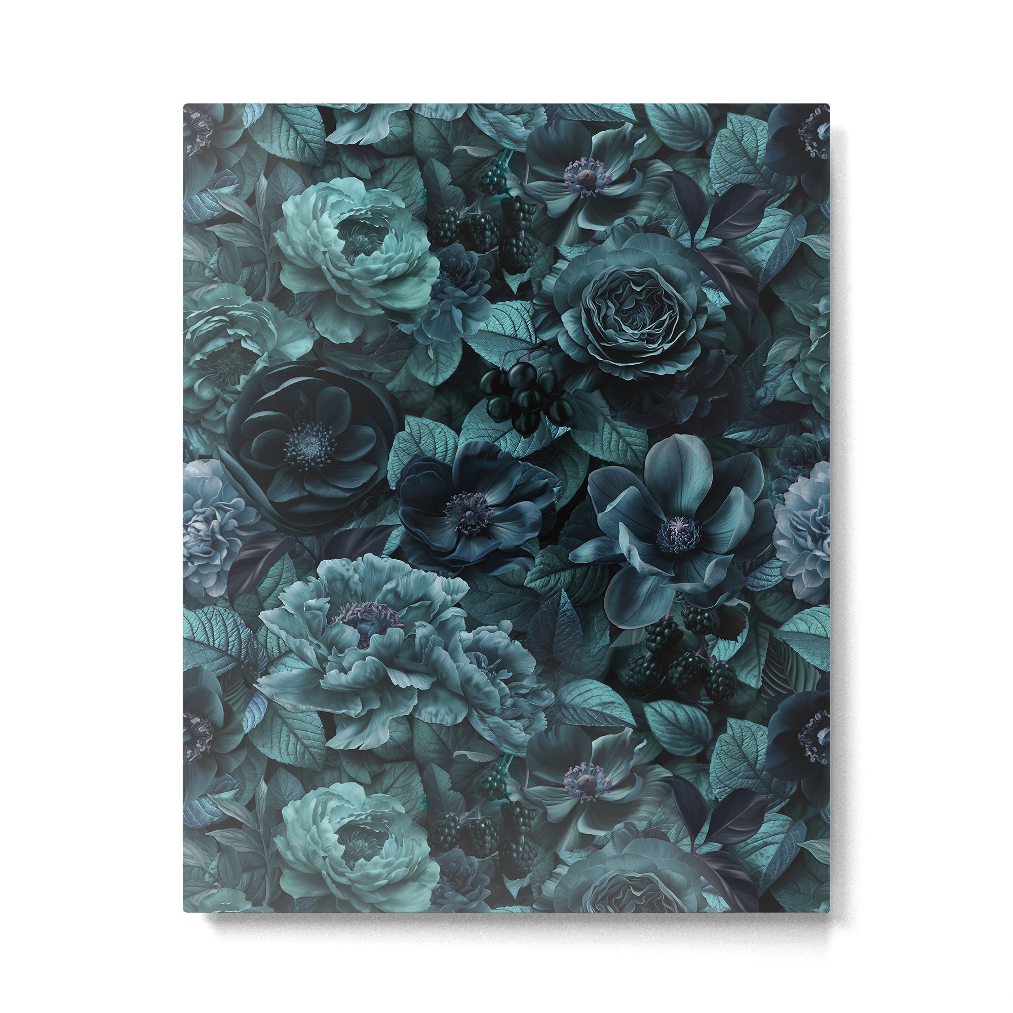 Lush Moody Flowers Baroque Teal Grandeur Metal Print Gallery Image 6