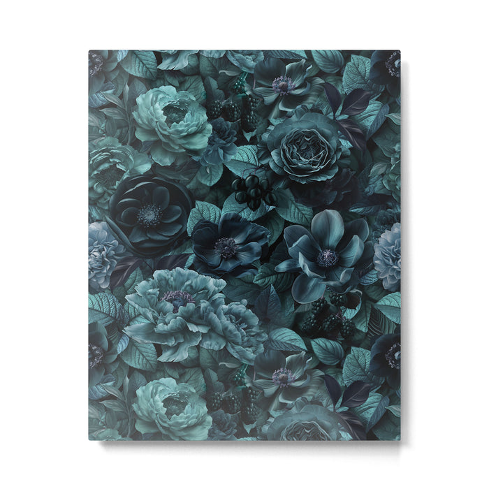Lush Moody Flowers Baroque Teal Grandeur Metal Print Gallery Image 1