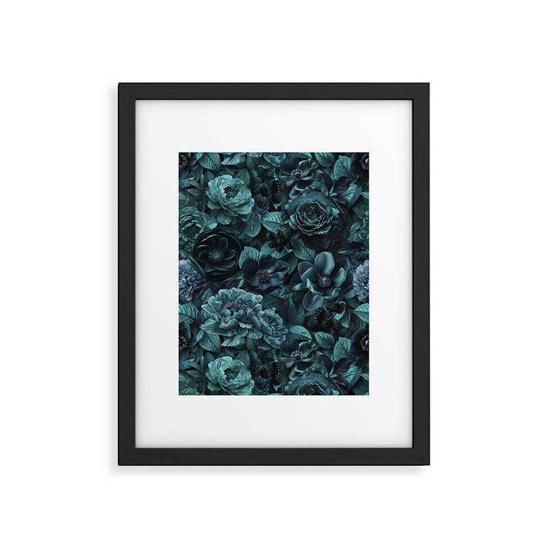 Lush Moody Flowers Baroque Teal Grandeur Framed Art Print Gallery Image 6