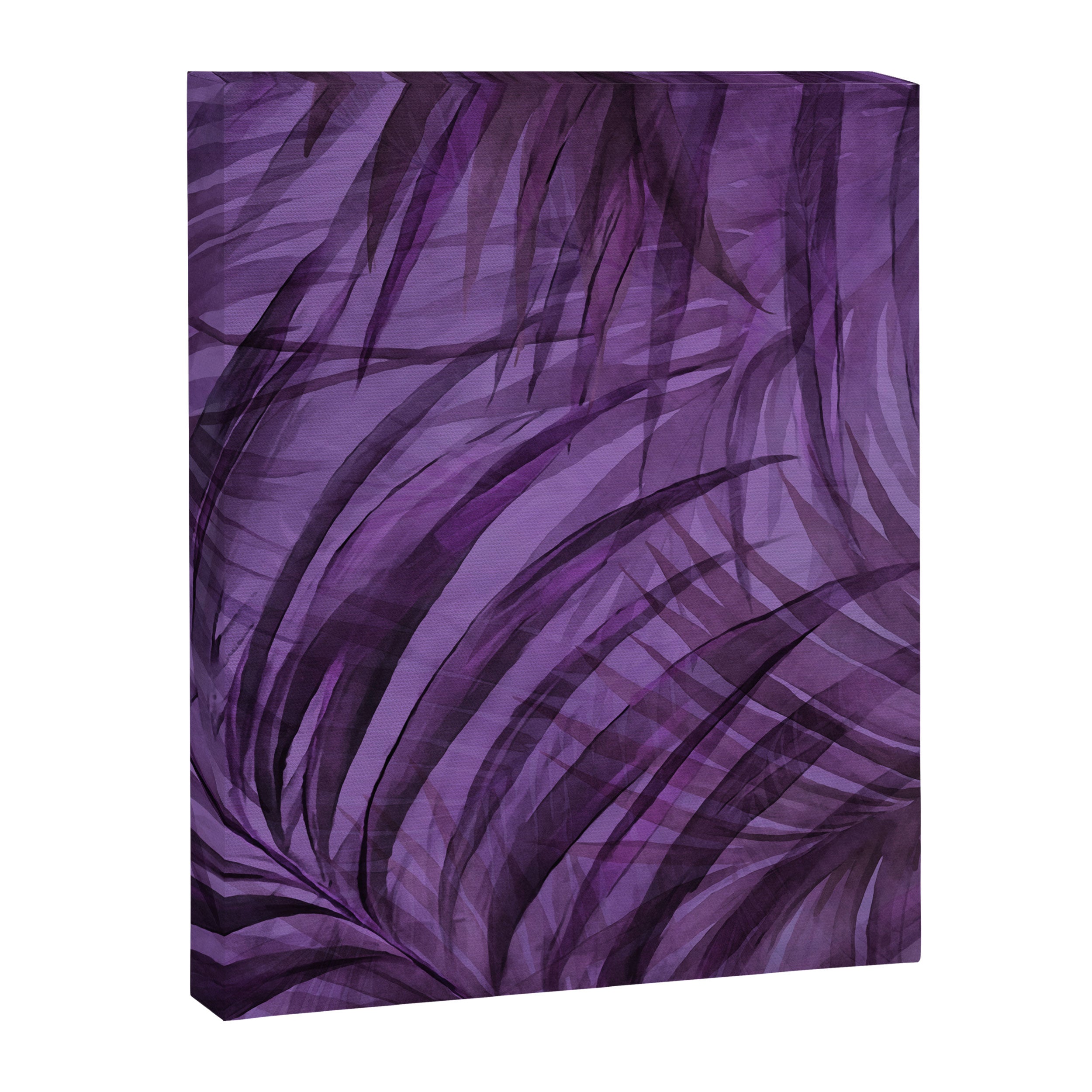 Lush Tropical Midnight Garden Purple Palm Grove  Canvas Print Gallery Image 6