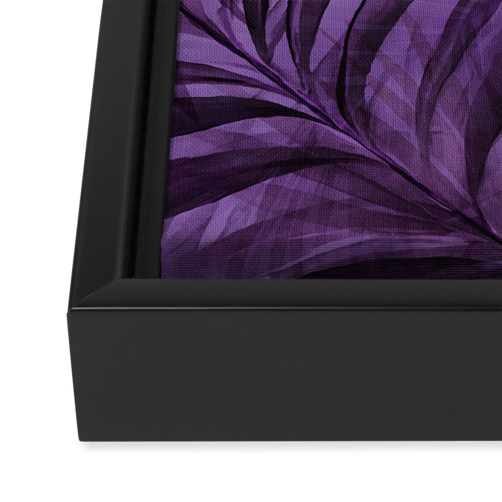 Lush Tropical Midnight Garden Purple Palm Grove  Framed Canvas Print Gallery Image 3