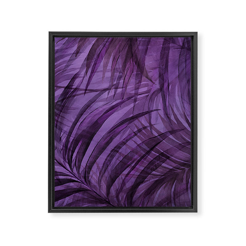 Lush Tropical Midnight Garden Purple Palm Grove  Framed Canvas Print Gallery Image 6