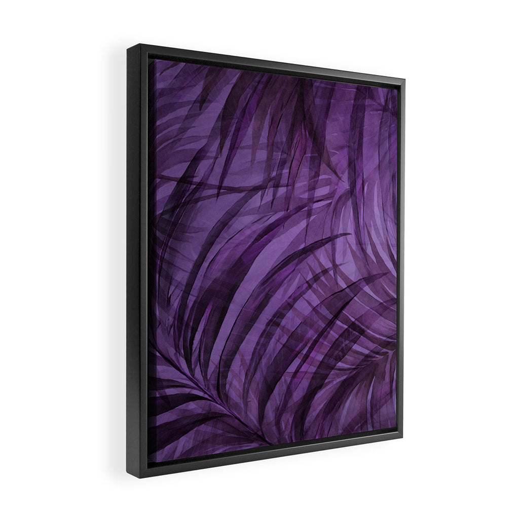 Lush Tropical Midnight Garden Purple Palm Grove  Framed Canvas Print Gallery Image 2