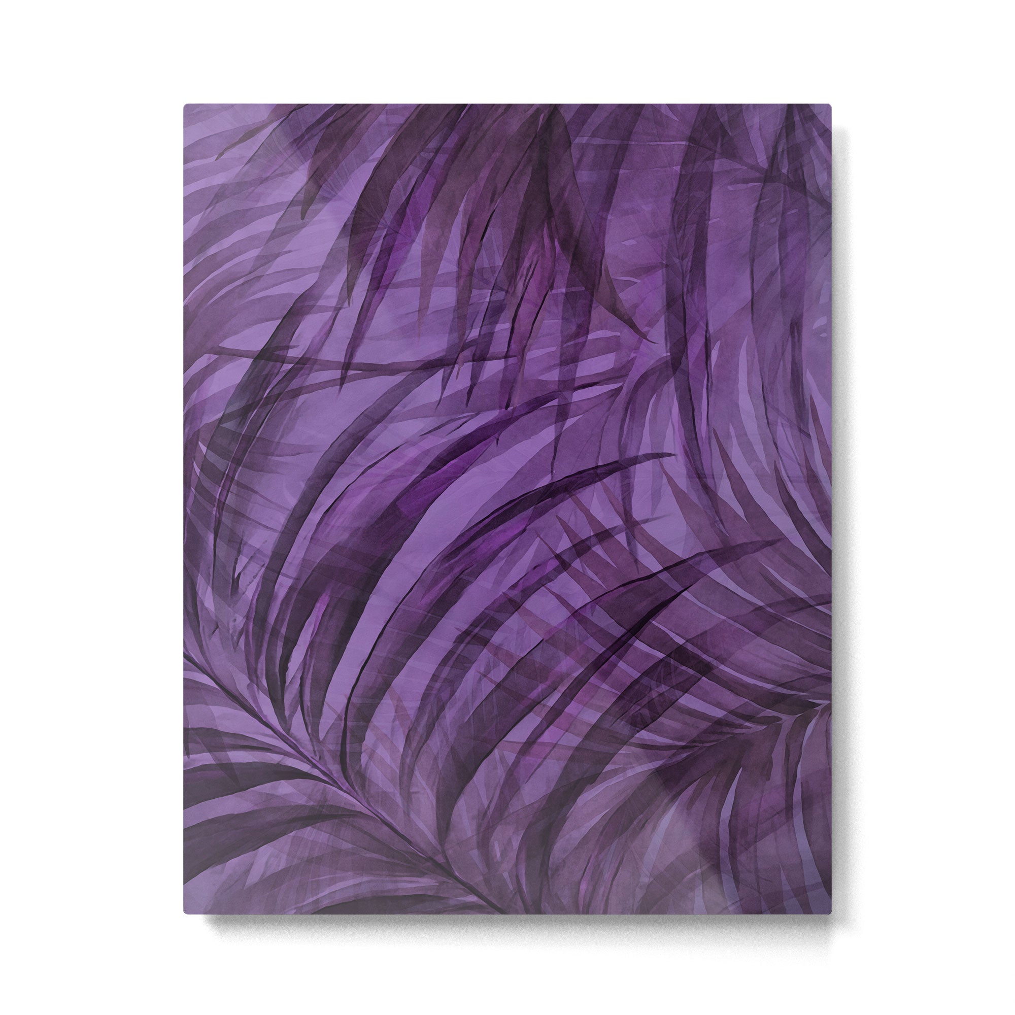 Lush Tropical Midnight Garden Purple Palm Grove  Metal Print Gallery Image 4