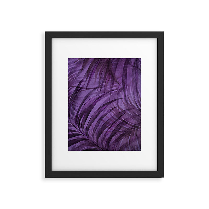 Lush Tropical Midnight Garden Purple Palm Grove  Framed Art Print Gallery Image 5