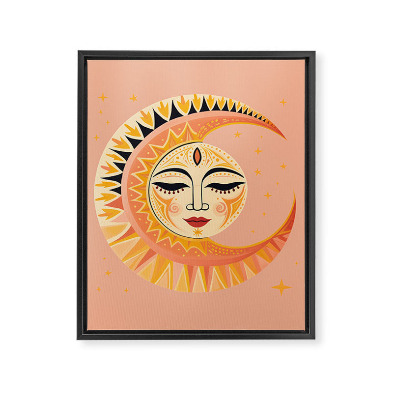 Magic Moon Celestial Spirit Framed Canvas Print Gallery Image 6