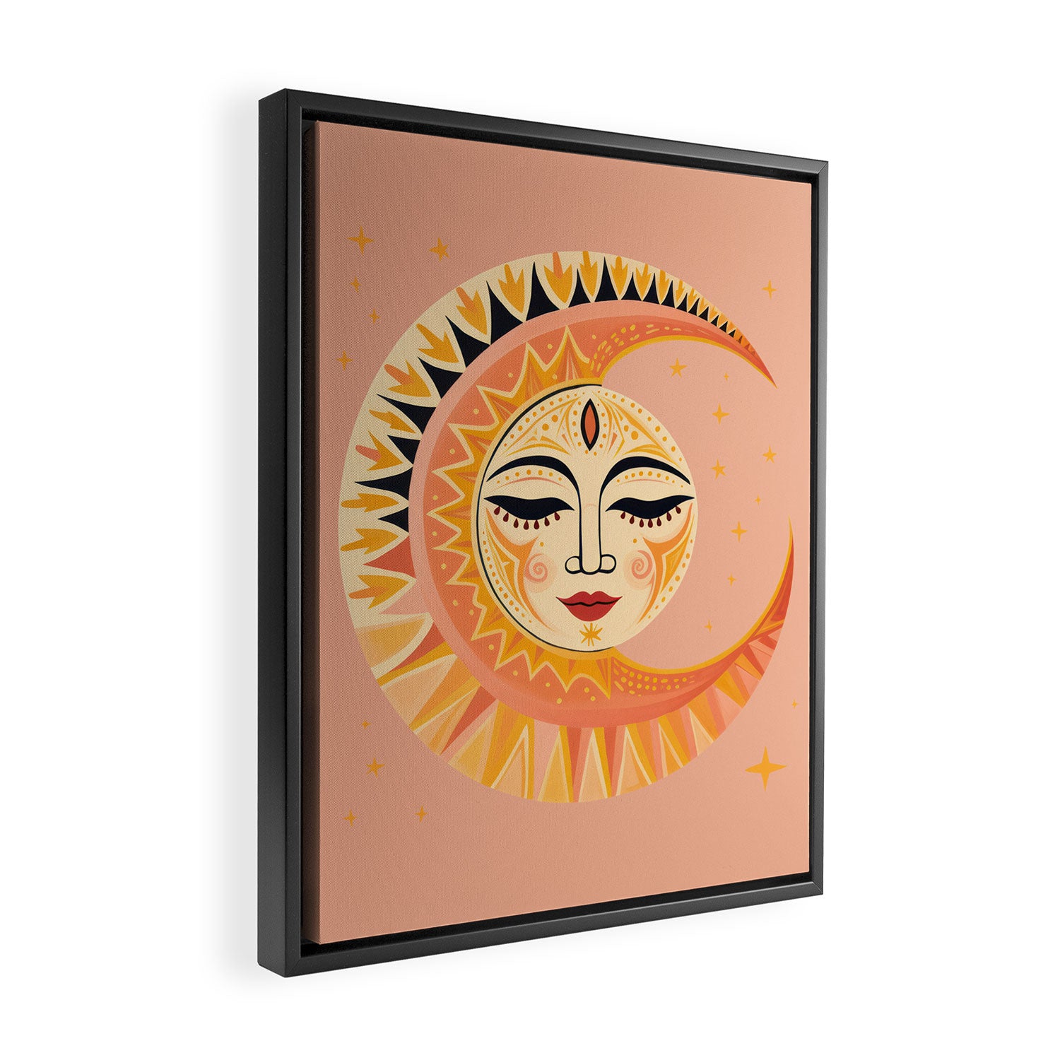 Magic Moon Celestial Spirit Framed Canvas Print Gallery Image 2