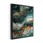 Magnific Marble Elegant And Luxury Teal Gold Gemstone Framed Canvas Print Gallery Image 2