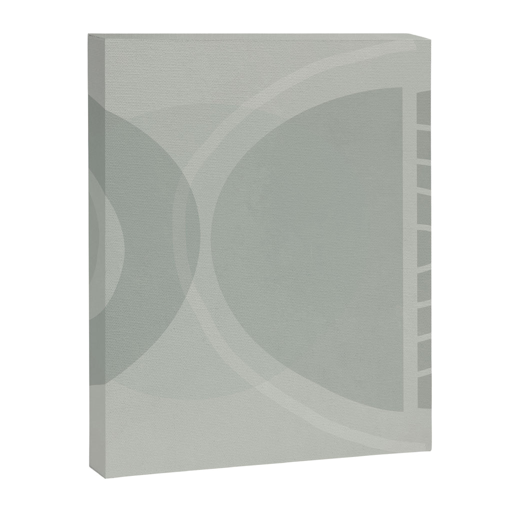 Mid Century Eclectic Calm Vibes In Pastel Grey and Green Shapes Canvas Print Gallery Image 6