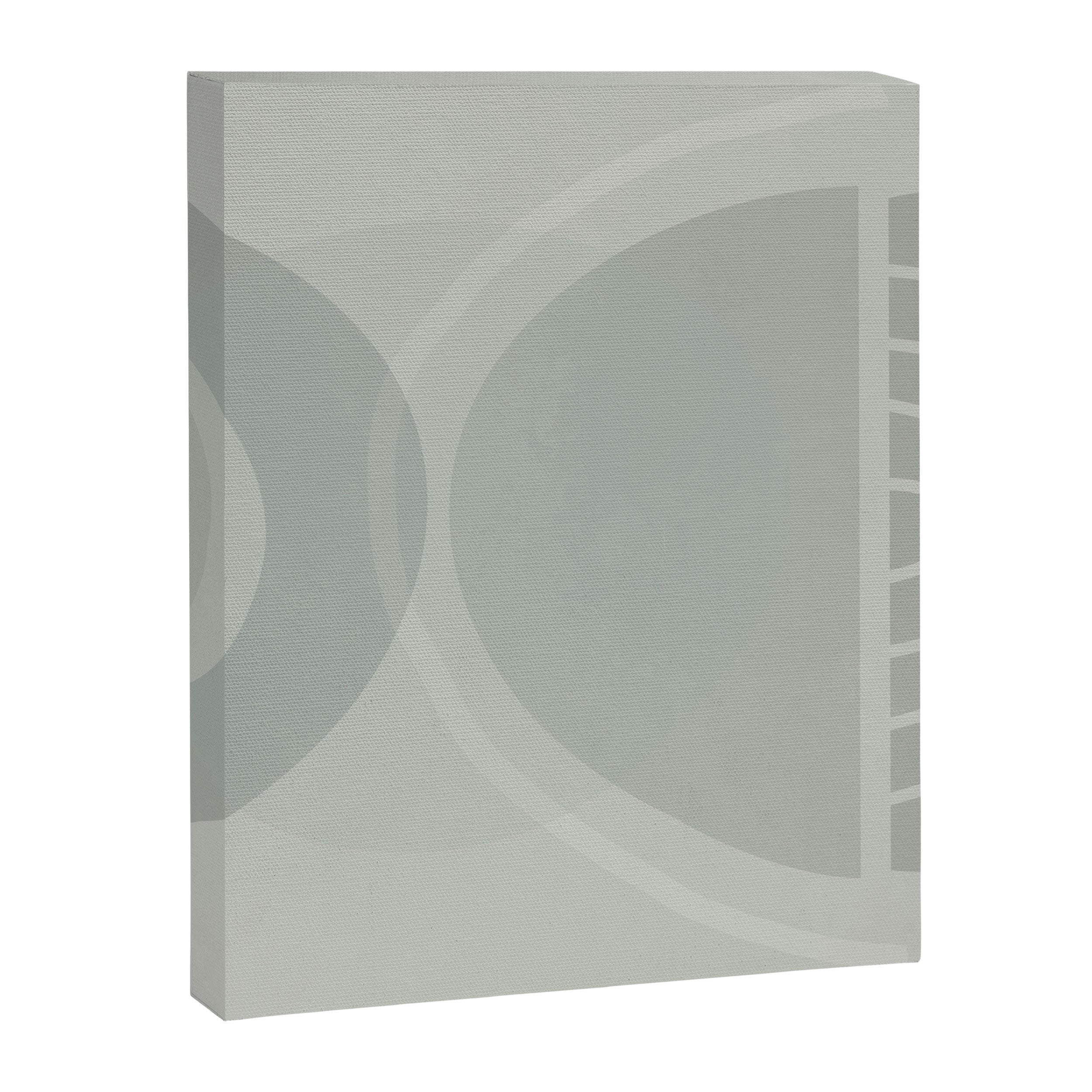 Mid Century Eclectic Calm Vibes In Pastel Grey and Green Shapes Canvas Print Gallery Image 6