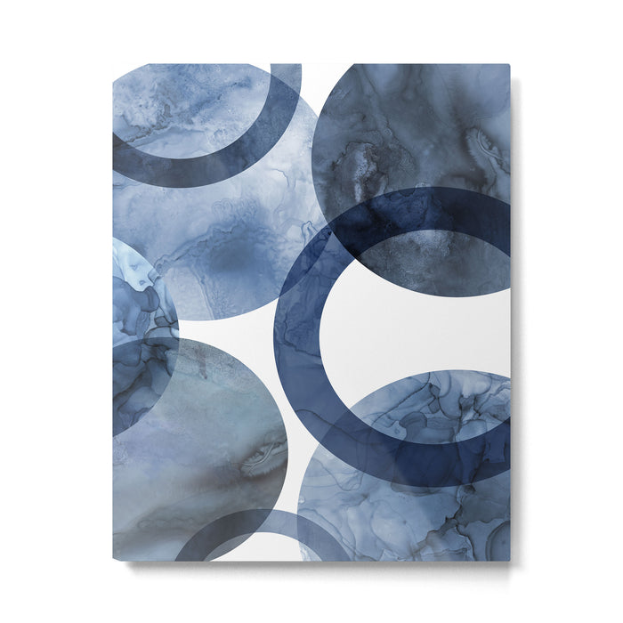 Mid Century Modern Abstract Shapes Navy Blue Metal Print Gallery Image 1