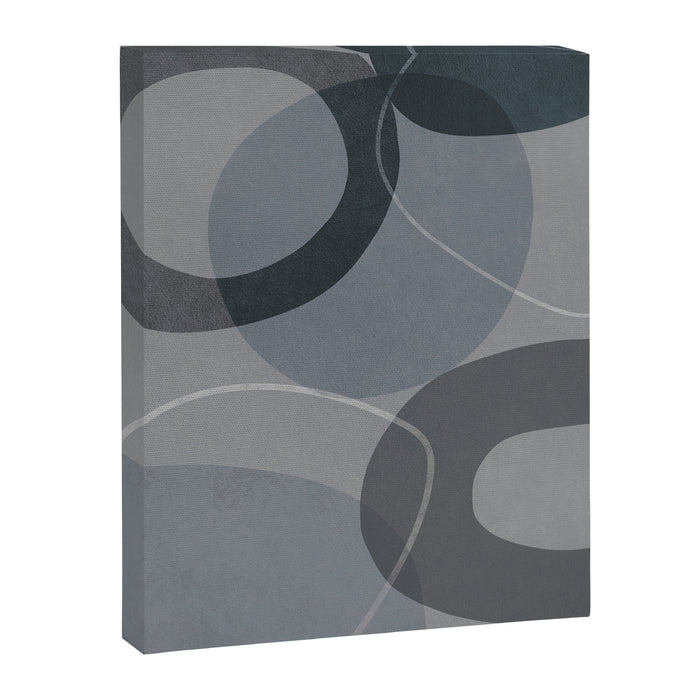 Mid Century Shapes And Outline Grey Teal Canvas Print Gallery Image 1