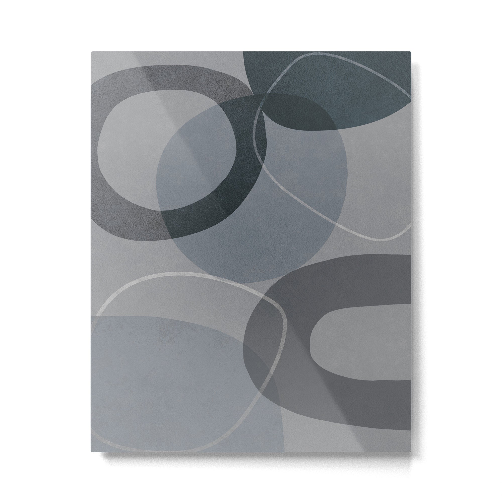 Mid Century Shapes And Outline Grey Teal Metal Print Gallery Image 4