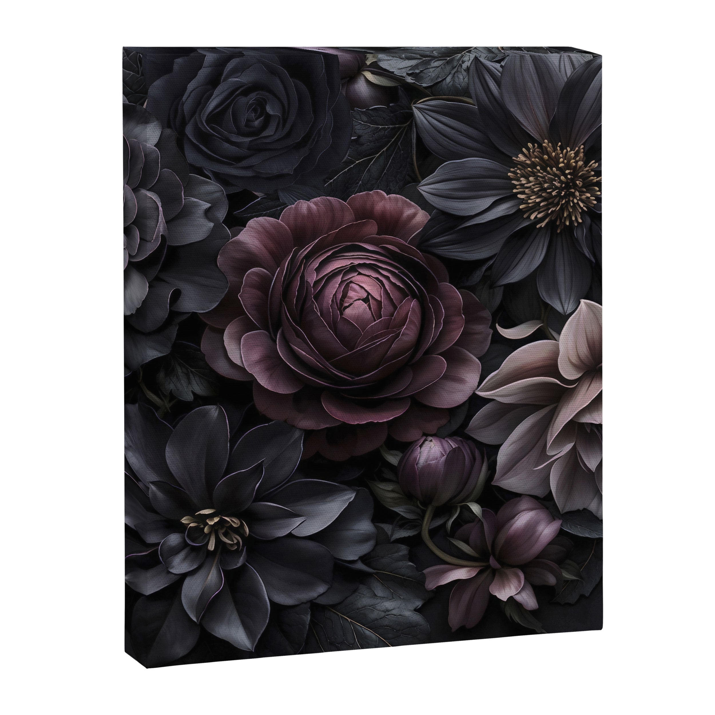 Midnight Floralscape Moody Baroque Opulent Flowers Canvas Print Gallery Image 6