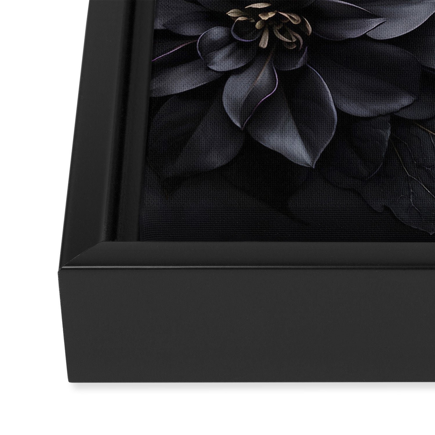 Midnight Floralscape Moody Baroque Opulent Flowers Framed Canvas Print Gallery Image 3