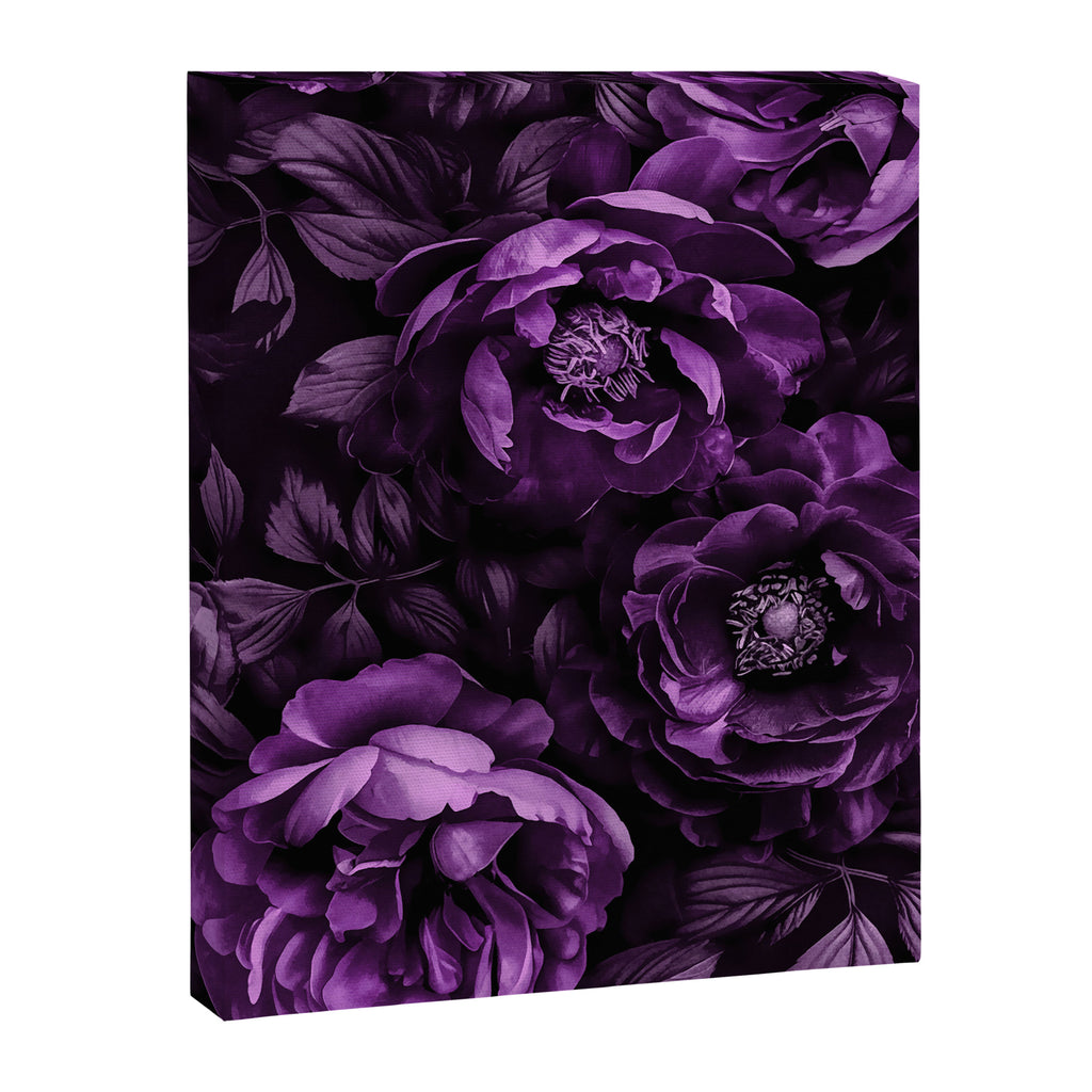 Midnight Garden Baroque Blooms Plum Blue Canvas Print Gallery Image 6
