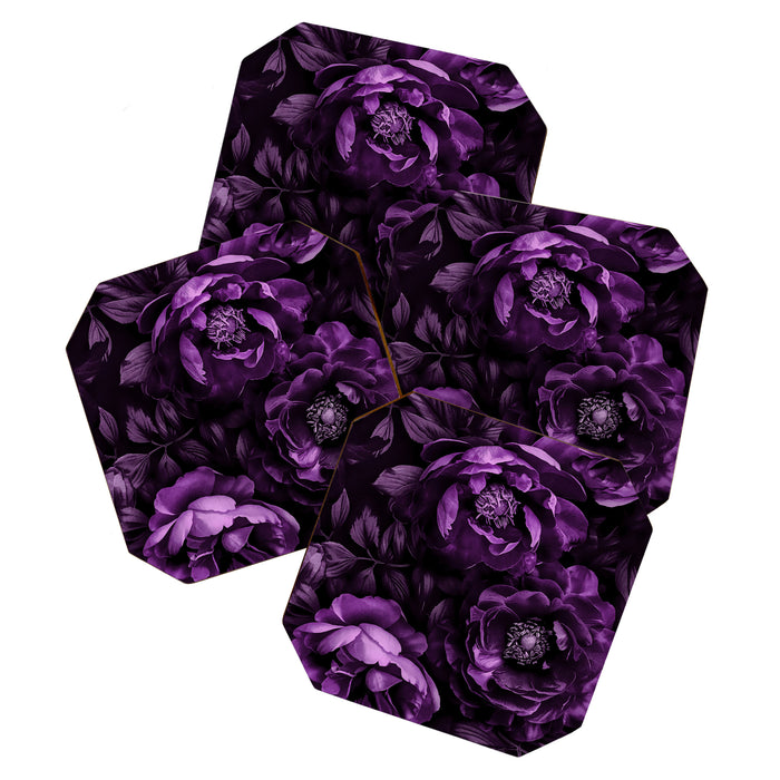 Midnight Garden Baroque Blooms Plum Blue Coaster Gallery Image 1
