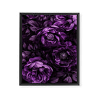 Midnight Garden Baroque Blooms Plum Blue Framed Canvas Print Gallery Image 6