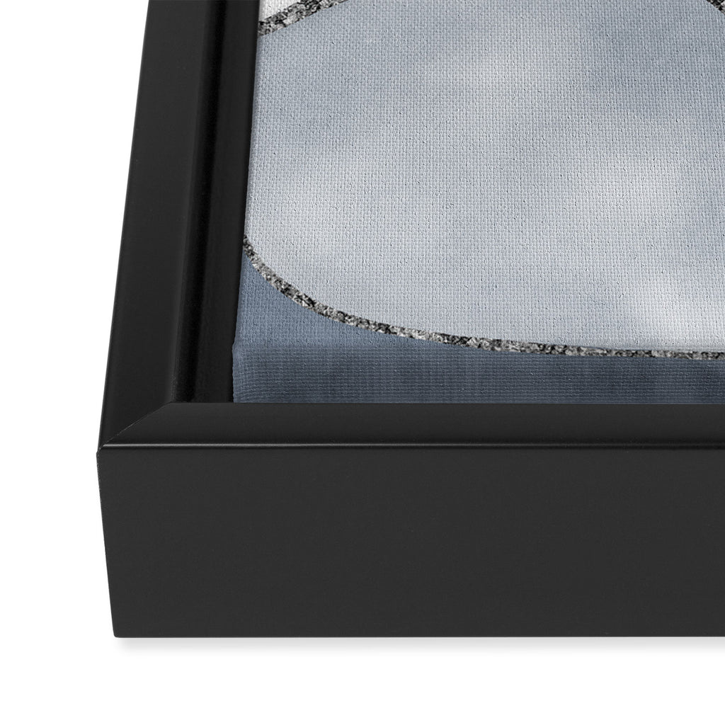Minimal Blue Grey Shapes Framed Canvas Print Gallery Image 3