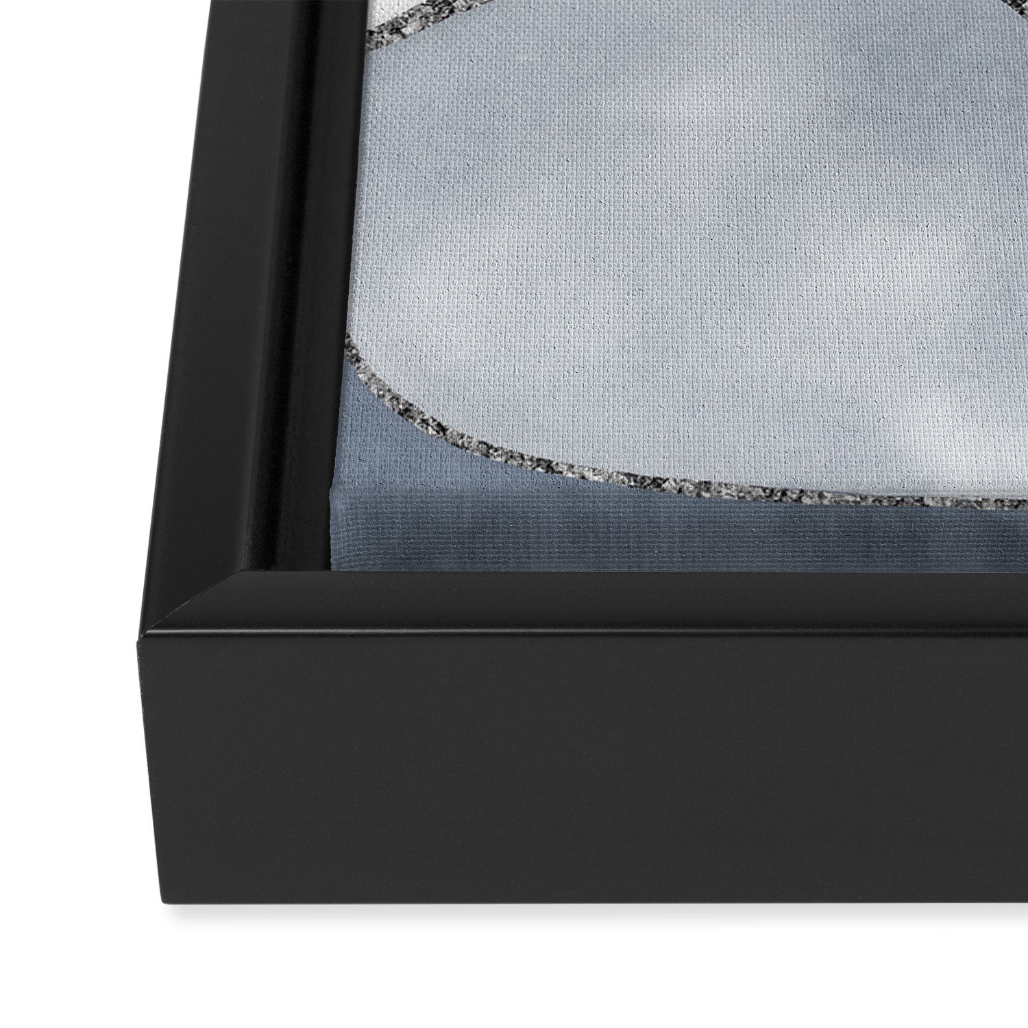 Minimal Blue Grey Shapes Framed Canvas Print Gallery Image 3