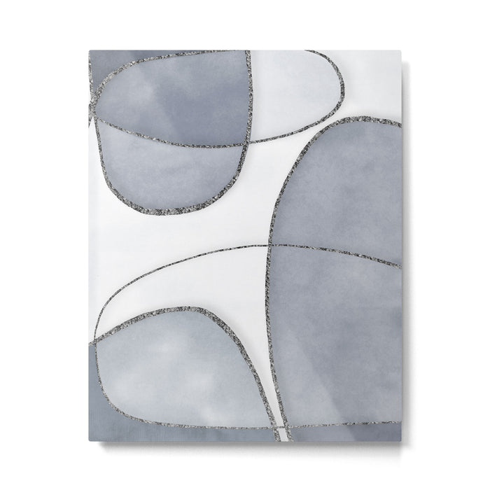 Minimal Blue Grey Shapes Metal Print Gallery Image 1