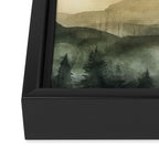 Misty Mountains Watercolor Landscape Framed Canvas Print Gallery Image 3