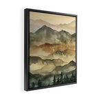Misty Mountains Watercolor Landscape Framed Canvas Print Gallery Image 2