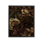 Moody Flower Garden Baroque Opulence Brown Framed Canvas Print Gallery Image 6