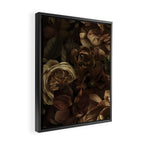 Moody Flower Garden Baroque Opulence Brown Framed Canvas Print Gallery Image 2