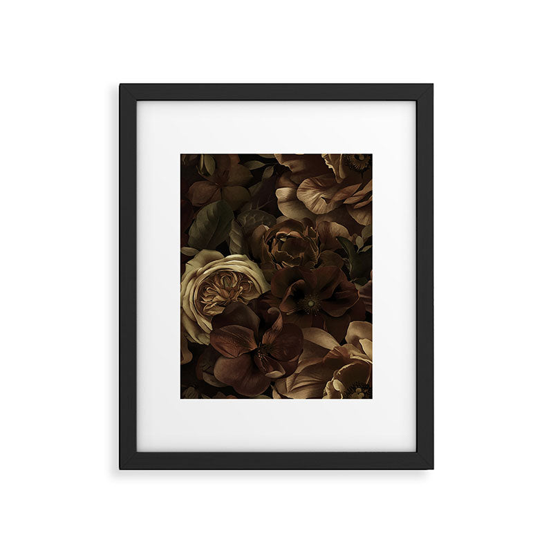 Moody Flower Garden Baroque Opulence Brown Framed Art Print Gallery Image 5