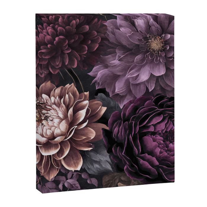 Moody Flowers Burgundy Purple Pink Canvas Print Gallery Image 1