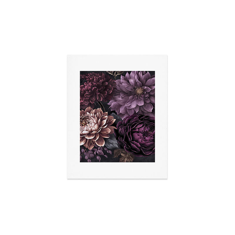 Moody Flowers Burgundy Purple Pink Art Print Gallery Image 1