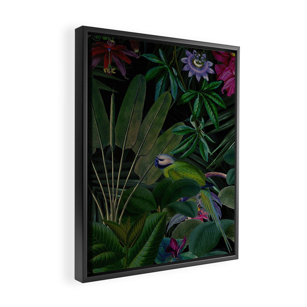 Moody Midnight Jungle Lush Tropical Paradise Framed Canvas Print Gallery Image 2